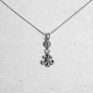 Chrome Hearts Fleur Silver Necklace Ball bead chain